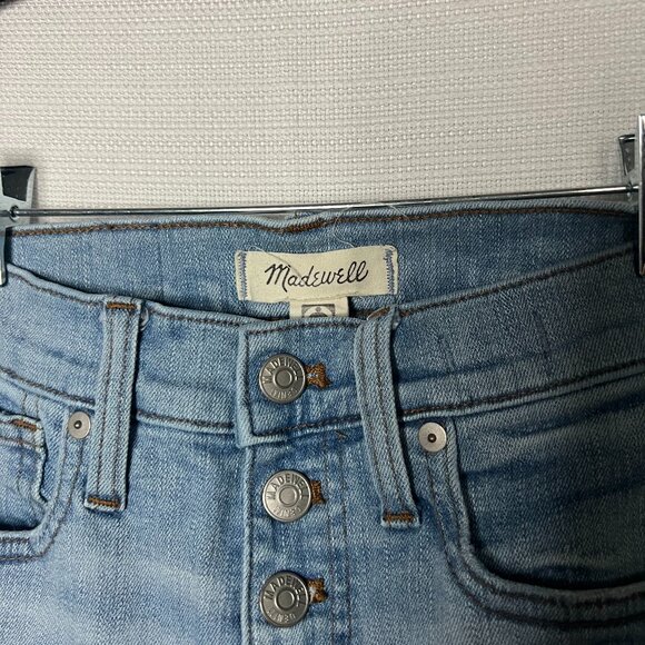 Madewell 9” High Rise Skinny Button Fly Denim Jean Sz 23 Light Wash - 0388 - Picture 6 of 11